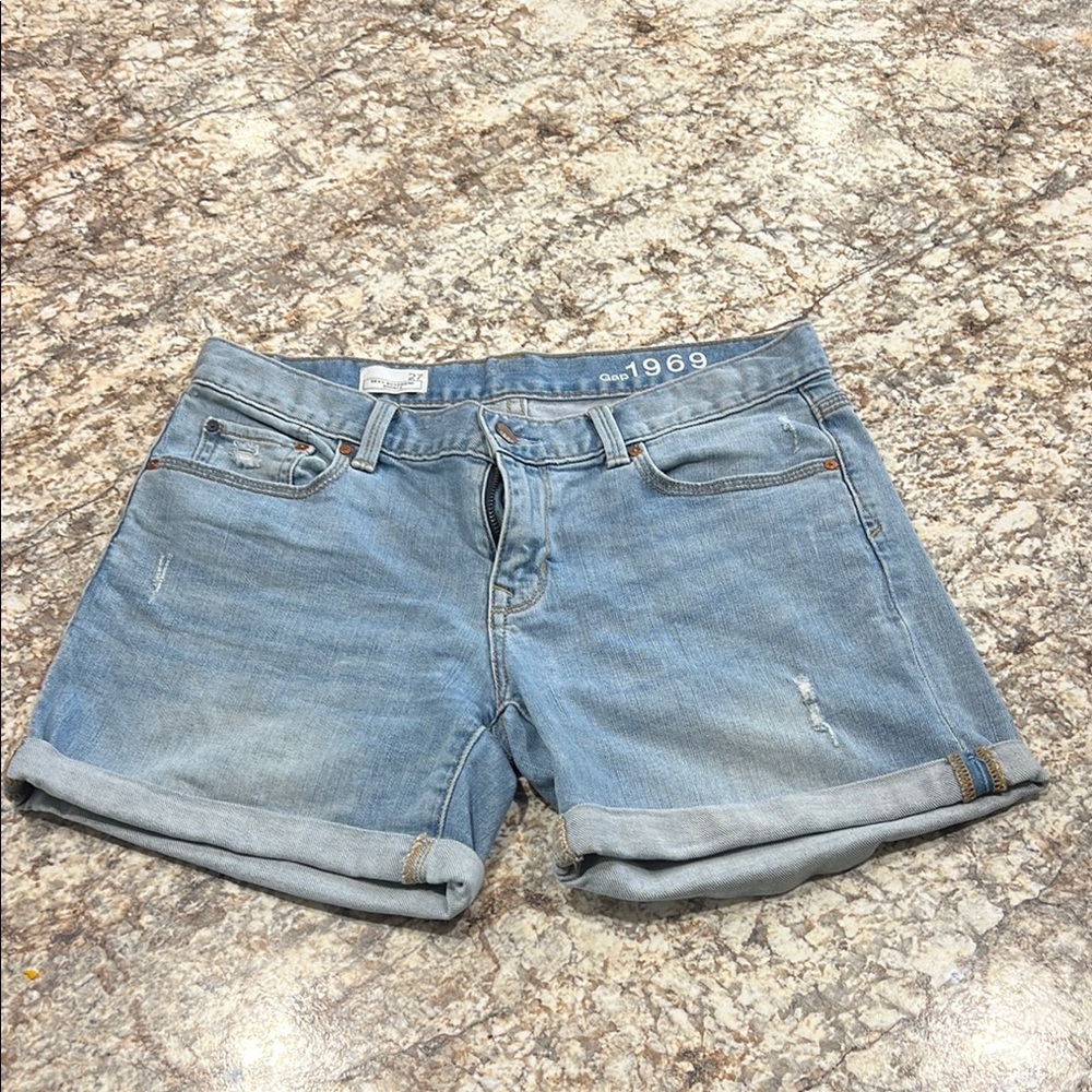 GAP Blue Jean Shorts with Cuffed Hem and Relaxed Style